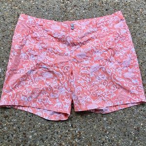 Lane Bryant Orange and White Cotton Shorts Size 26
